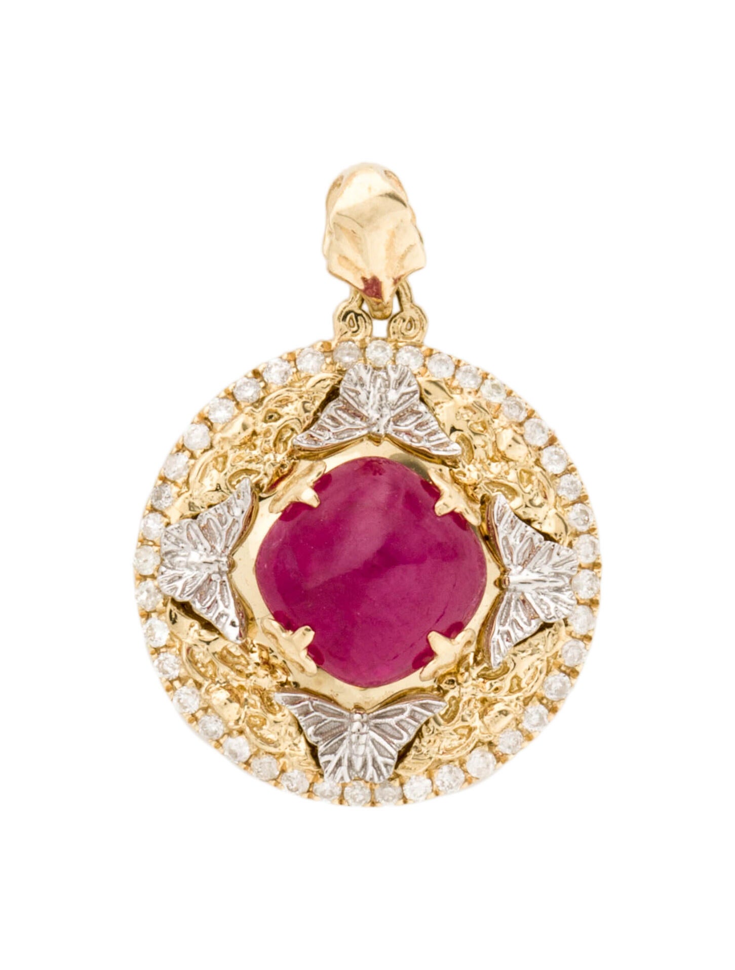 Pendant 14K Ruby & Diamond Pendant
