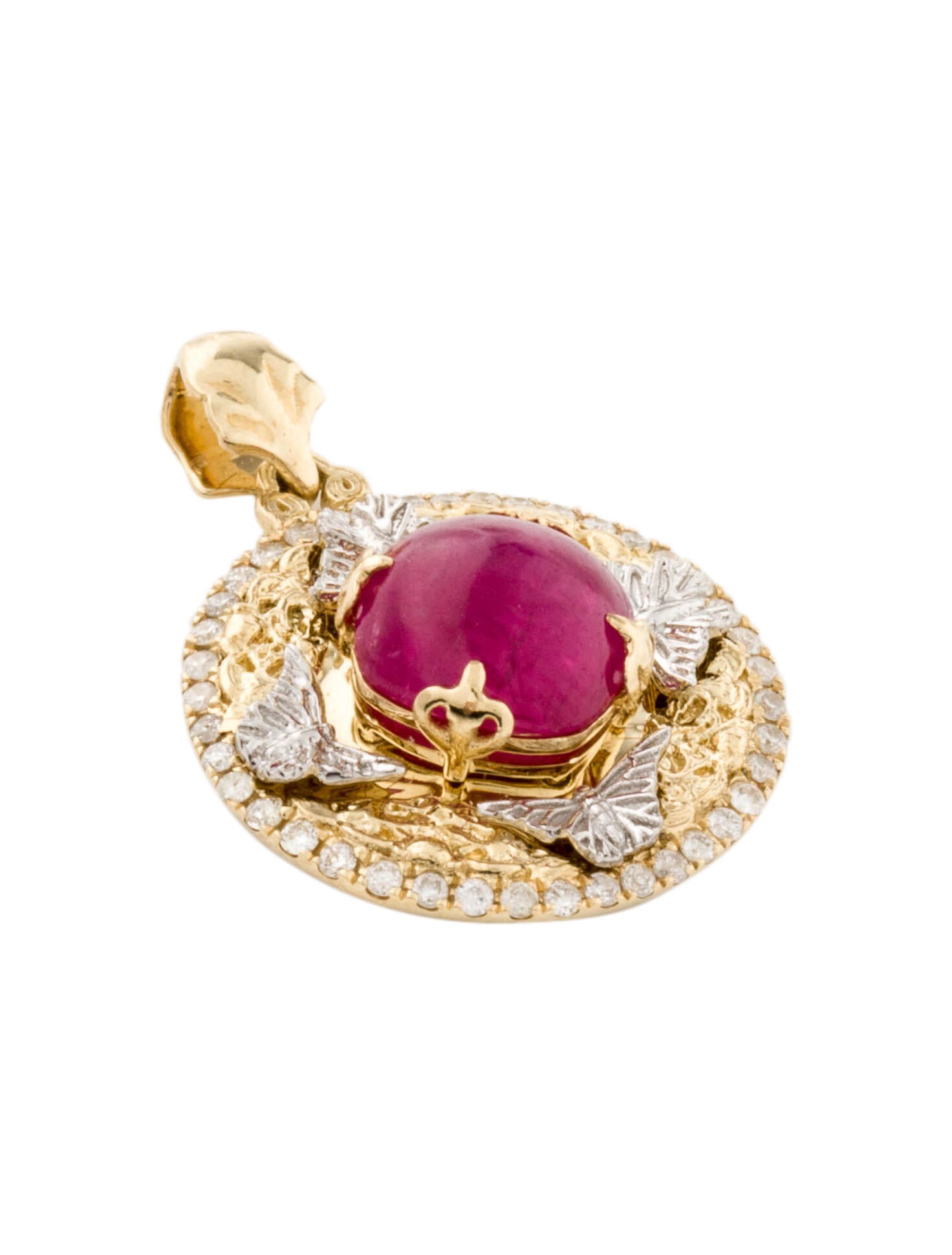 Pendant 14K Ruby & Diamond Pendant