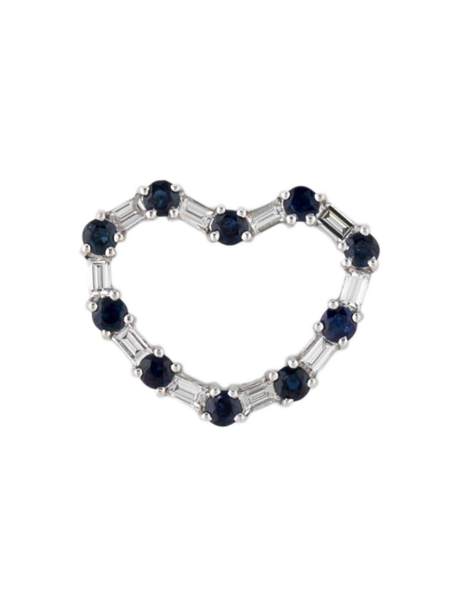 Pendant 14K Sapphire & Diamond Heart Pendant