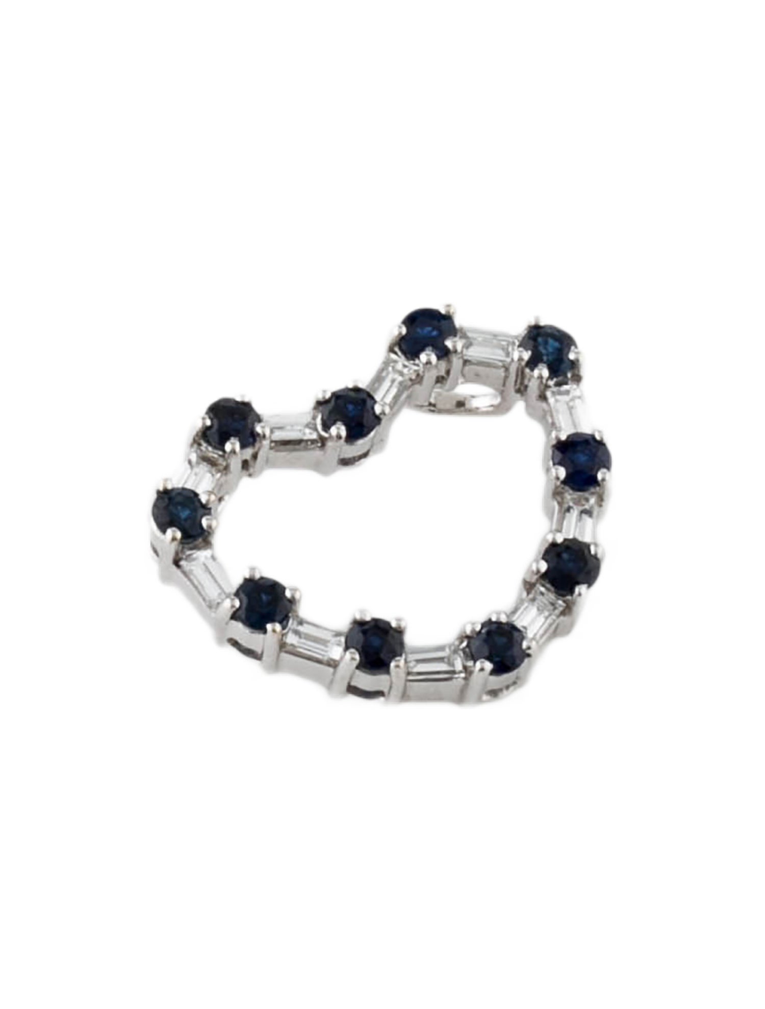 Pendant 14K Sapphire & Diamond Heart Pendant