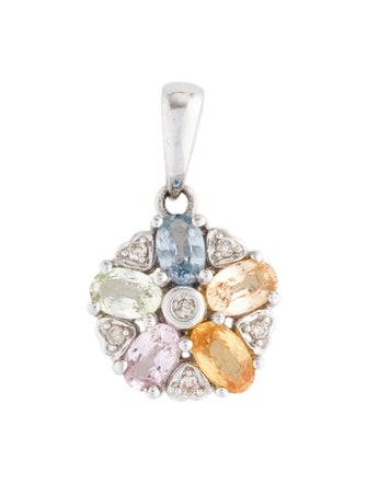 Pendant 14K 1.37ctw Sapphire & Diamond Circle Pendant