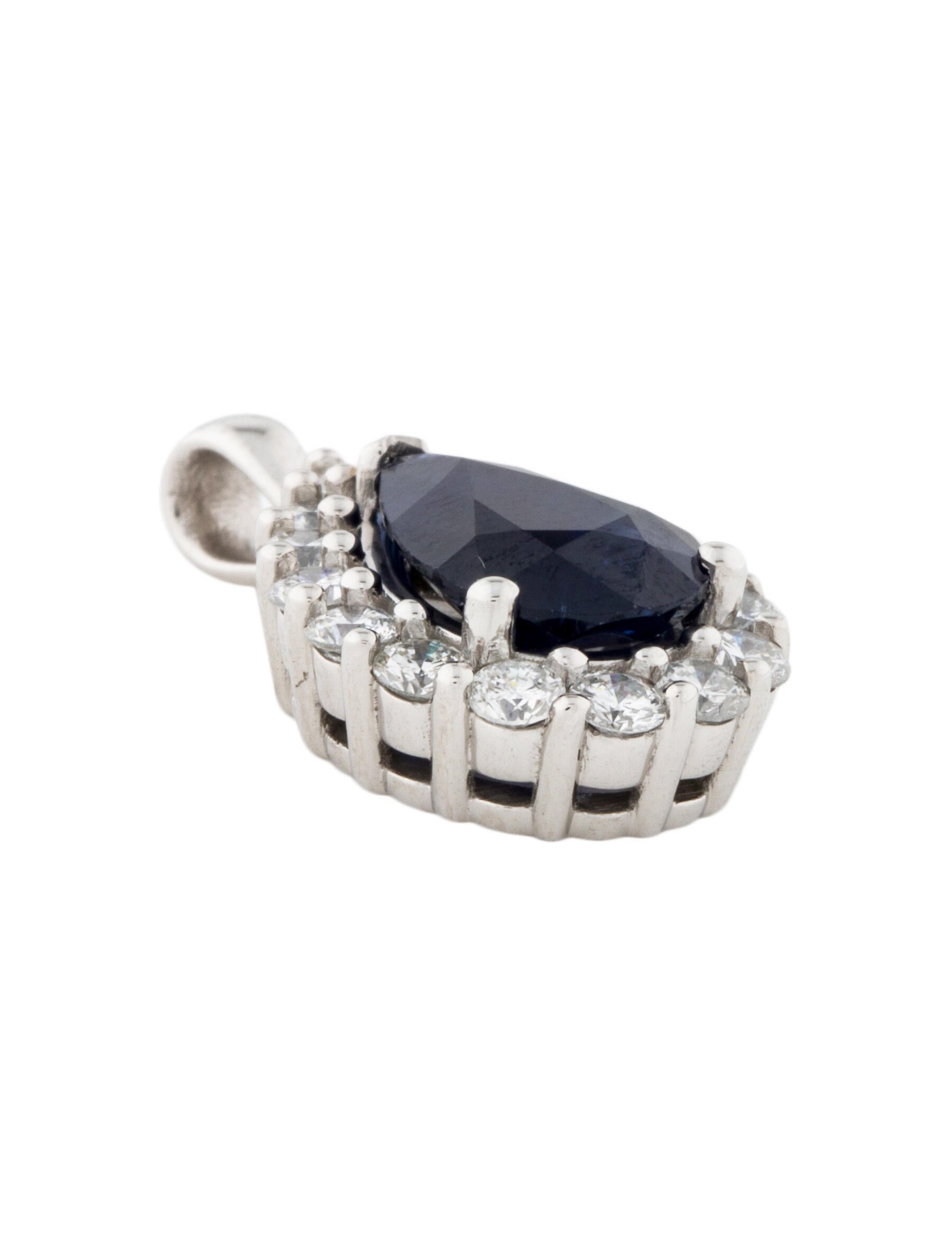 Pendant 18K 2.67ct Sapphire & Diamond Pendant