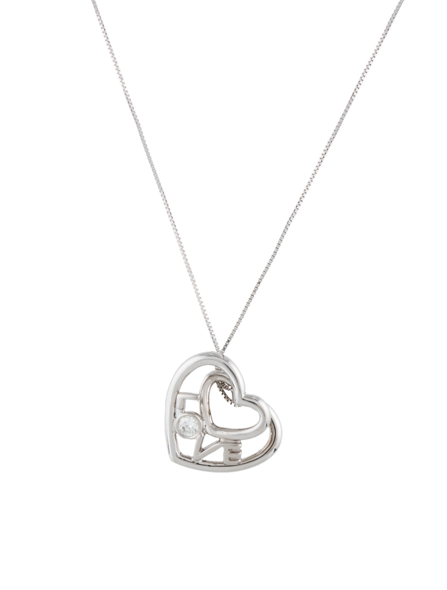 Pendant 14K Diamond Heart 'Love' Pendant Necklace
