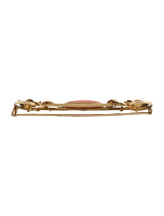 Pendant Antique 14K Coral & Pearl Bar Brooch