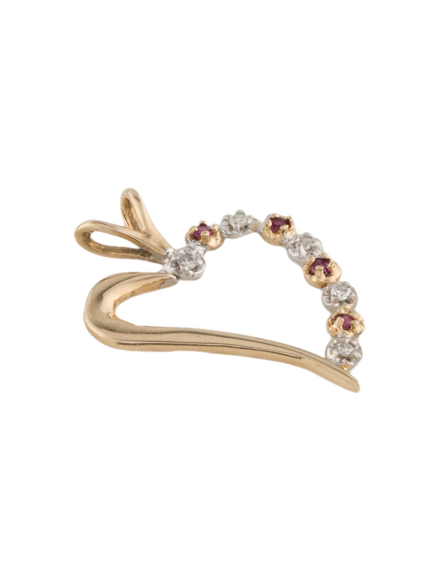Pendant 14K Ruby & Diamond Heart Pendant