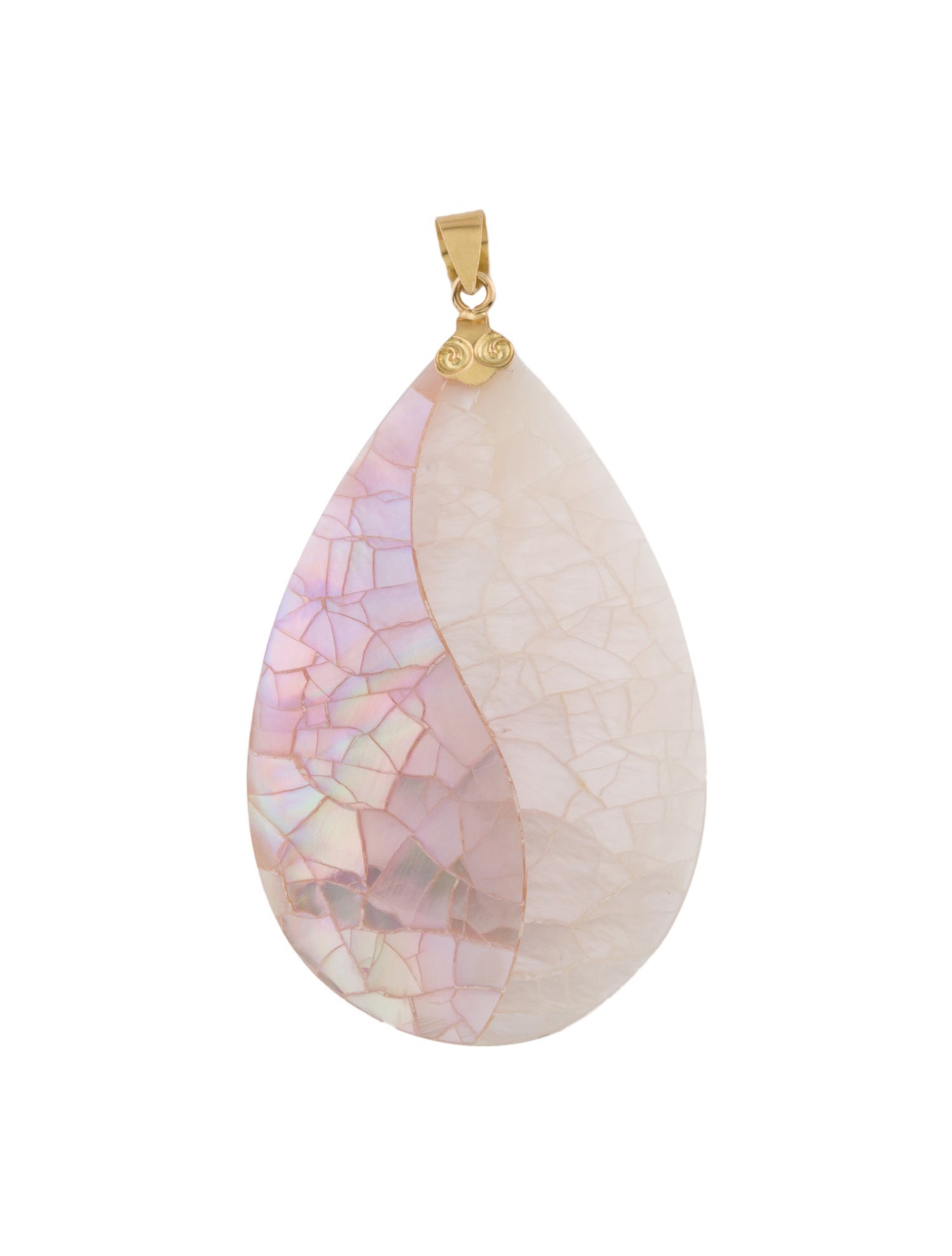 Pendant 18K Mosaic Shell Teardrop Pendant