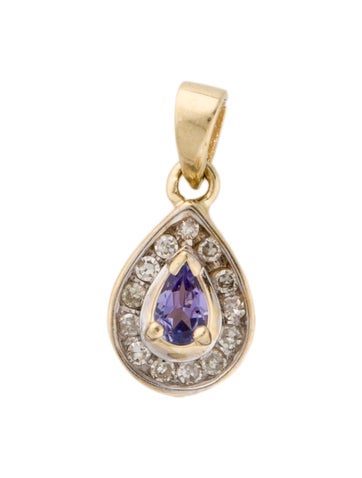 Pendant Necklace 14K Tanzanite & Diamond