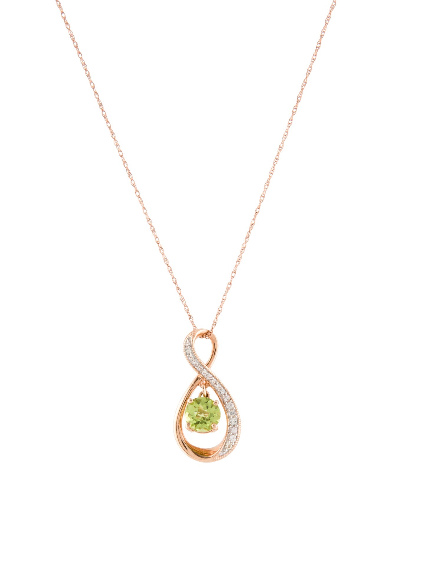 Pendant 14K Peridot & Sapphire Pendant Necklace
