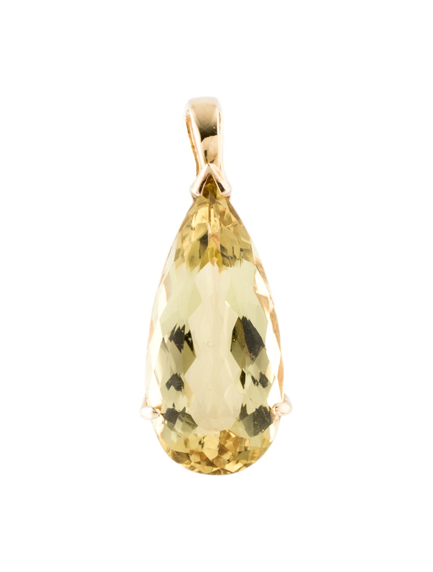 Pendant 14K 7.54ct Heliodor Pendant - 14K Yellow Gold Pendant Necklace ...