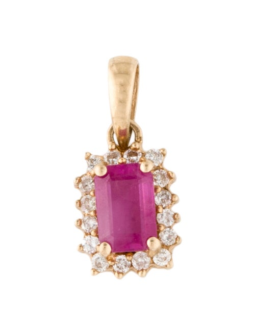 Pendant 14K Ruby & Diamond Pendant