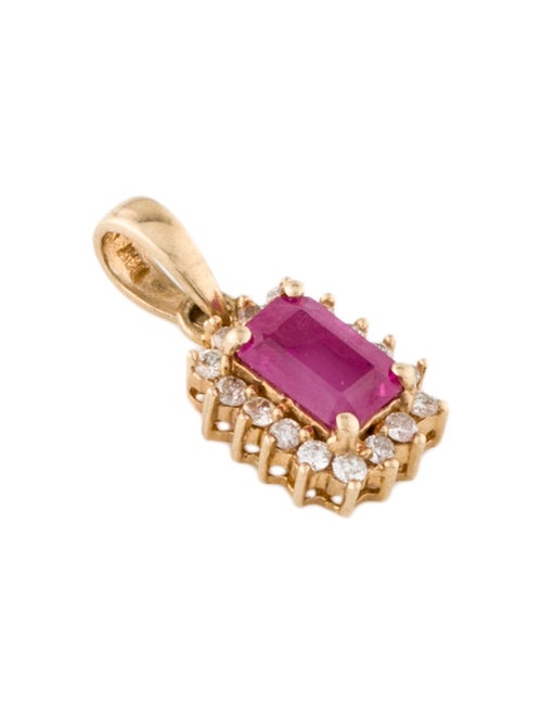 Pendant 14K Ruby & Diamond Pendant