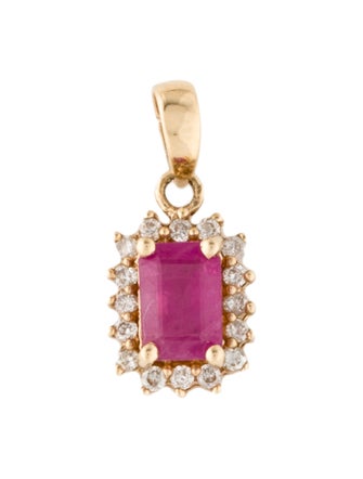 Pendant 14K Ruby & Diamond Pendant