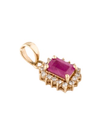 Pendant 14K Ruby & Diamond Pendant