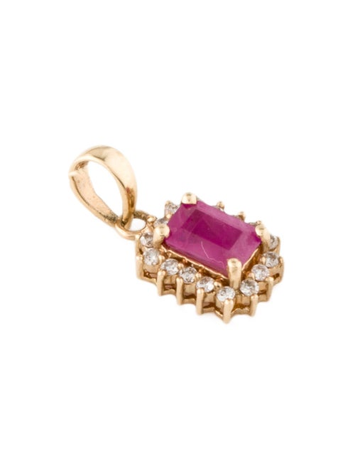Pendant 14K Ruby & Diamond Pendant