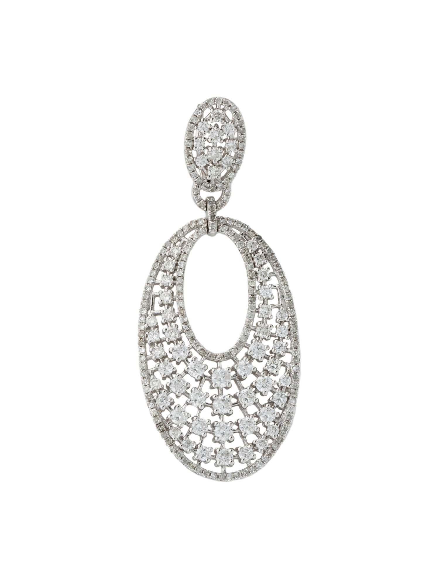 Pendant 14K 1.72ctw Diamond Oval Dangle