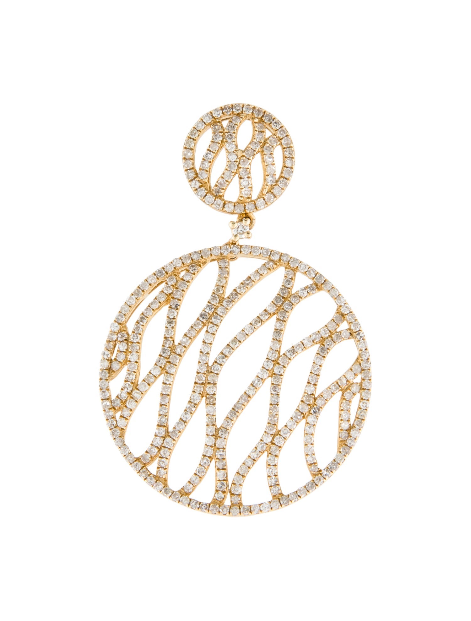 Pendant 14K 1.67ctw Diamond Circle Drop Pendant