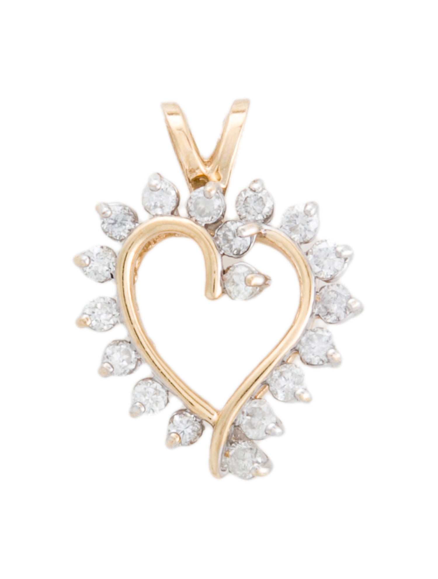 Pendant 14K 1.08ctw Diamond Heart Pendant Charm