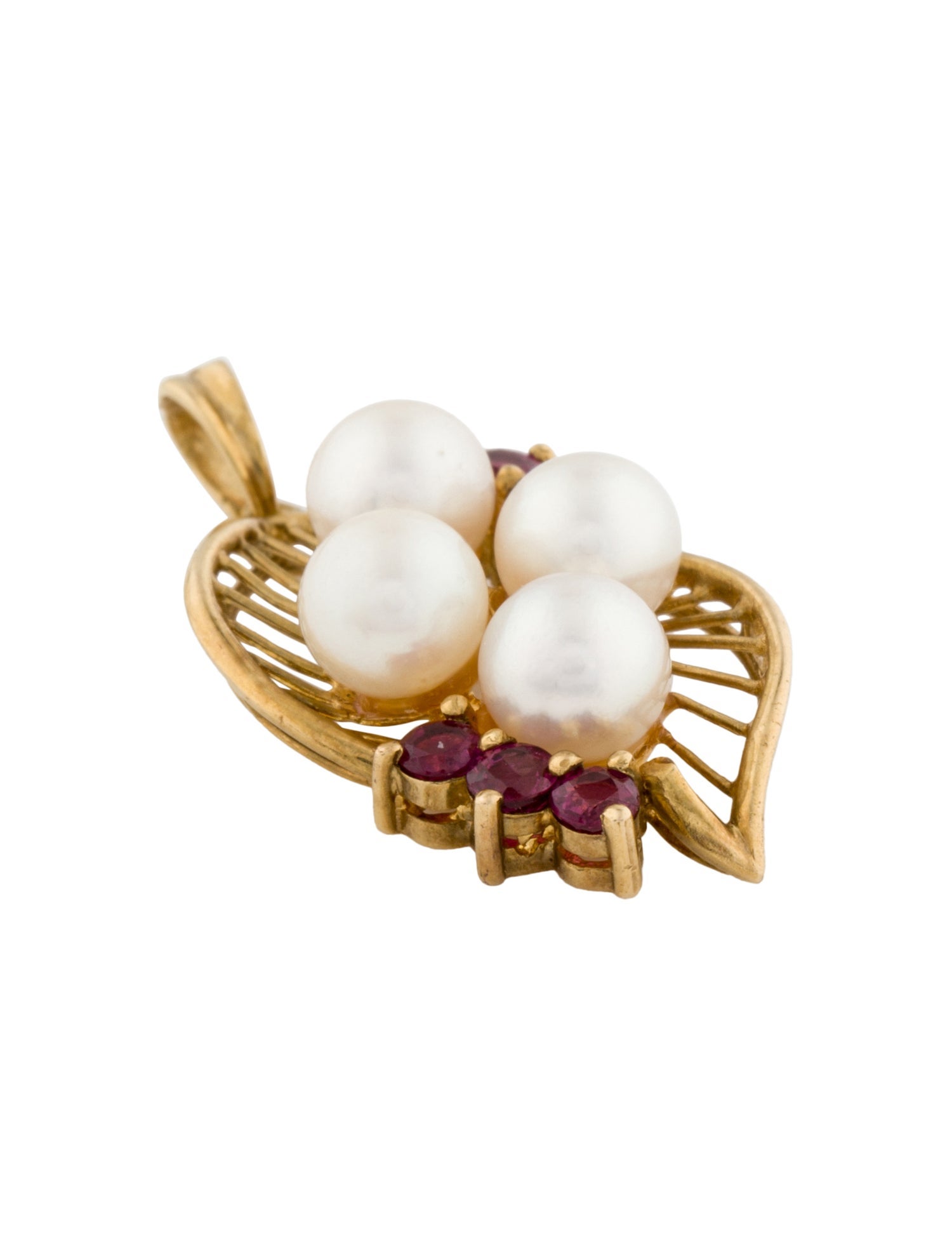 Pendant 14K Pearl & Ruby Pendant