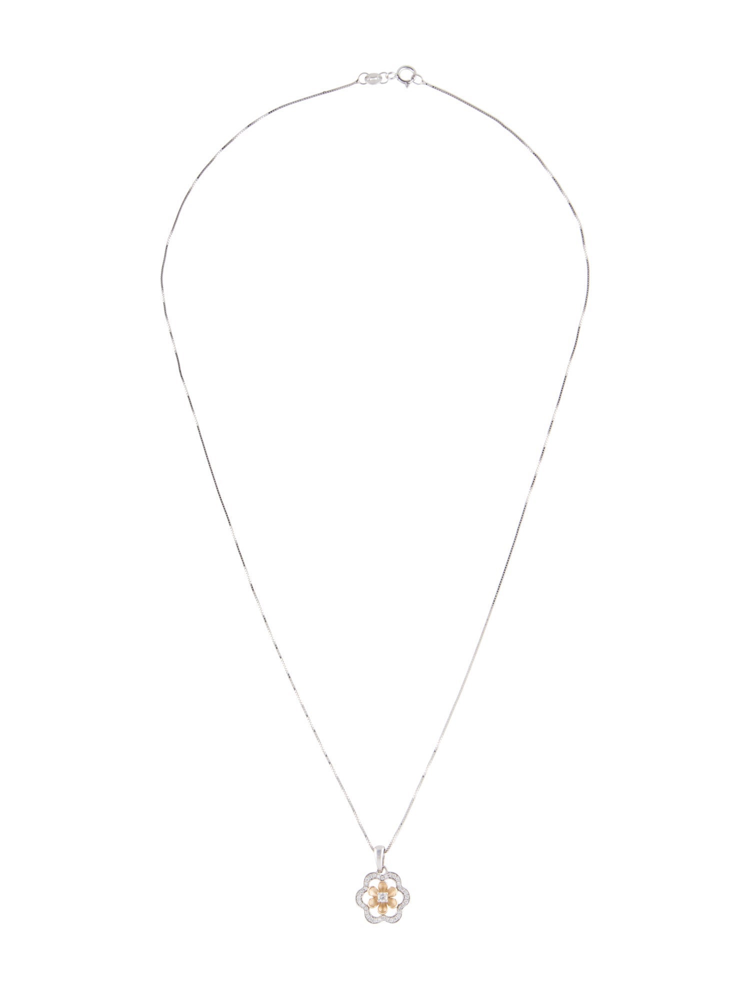 Pendant 14K Diamond Flower