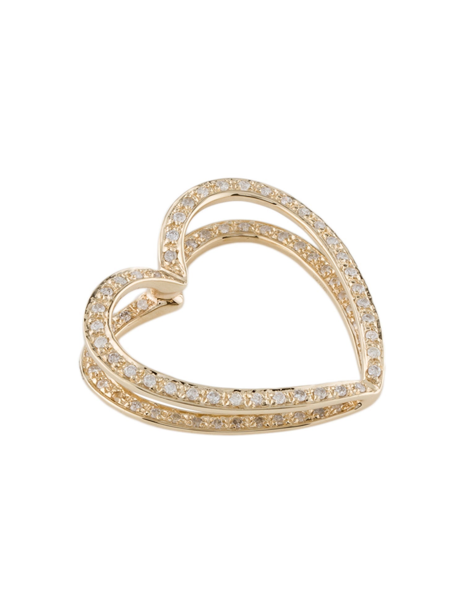 Pendant 14K Diamond Double Heart Pendant