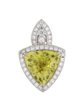 Pendant 18K 7.72ct Quartz & Diamond Pendant