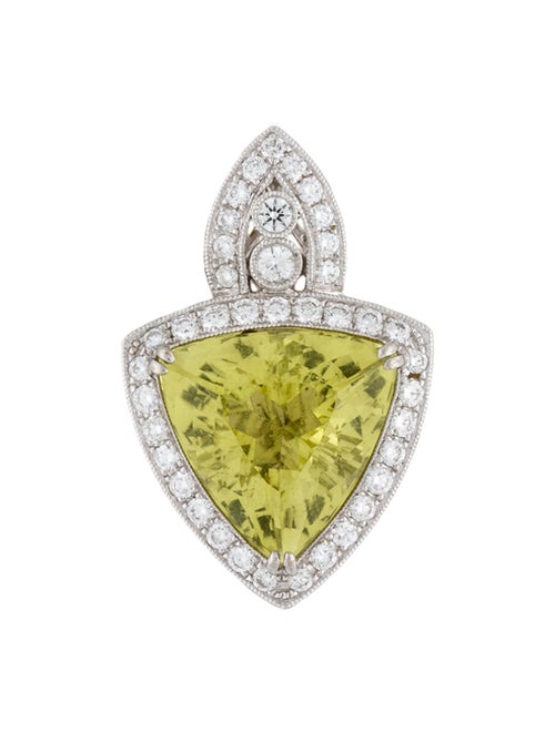 Pendant 18K 7.72ct Quartz & Diamond Pendant