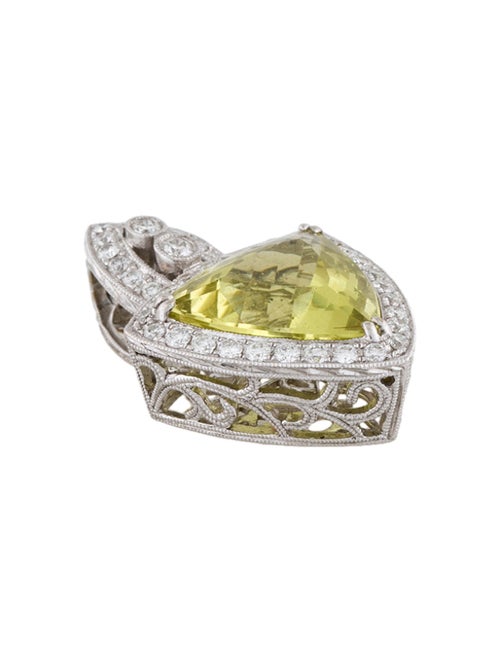 Pendant 18K 7.72ct Quartz & Diamond Pendant
