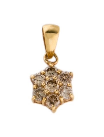 Pendant Necklace 18K Diamond Floral