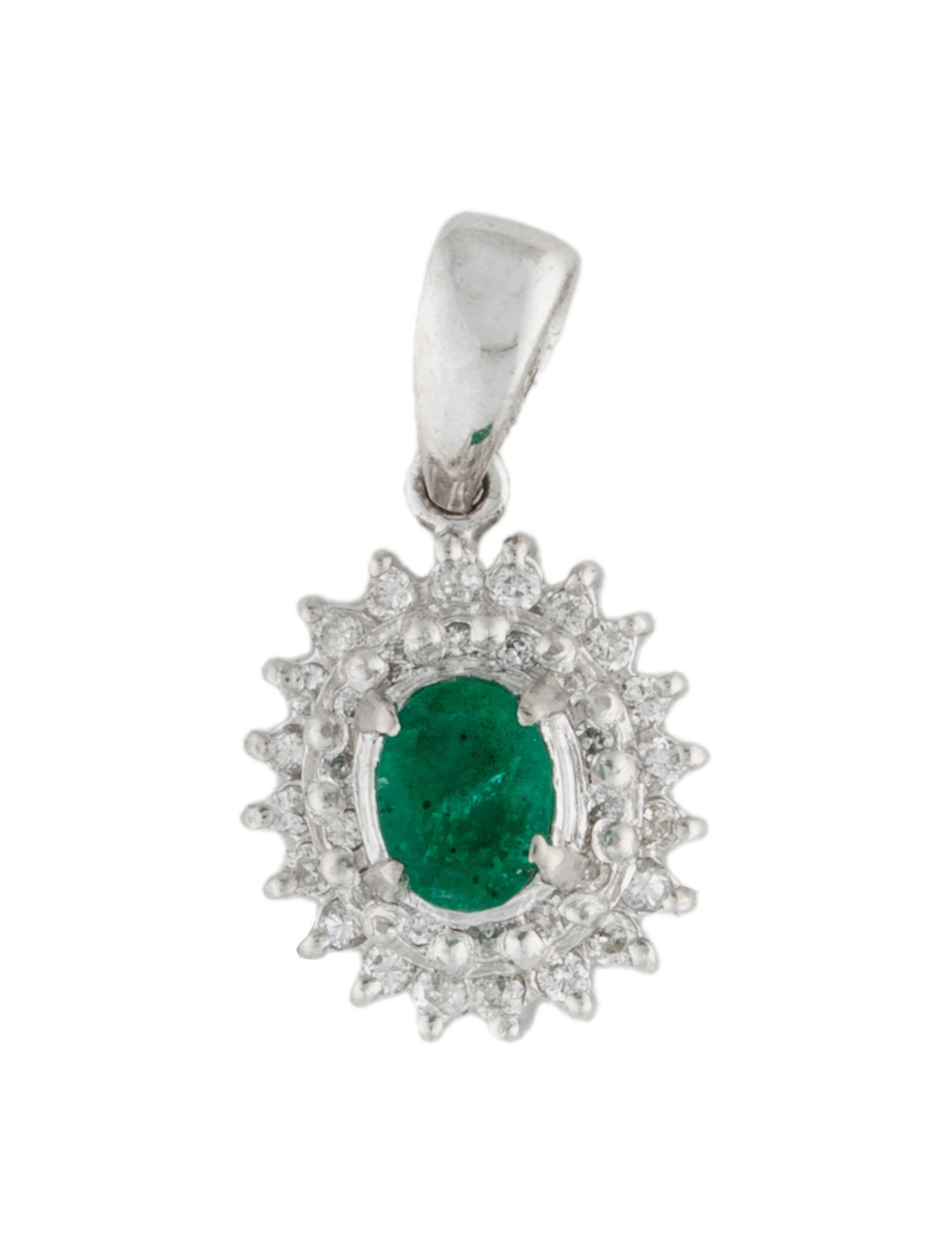 Pendant Platinum Emerald & Diamond Pendant