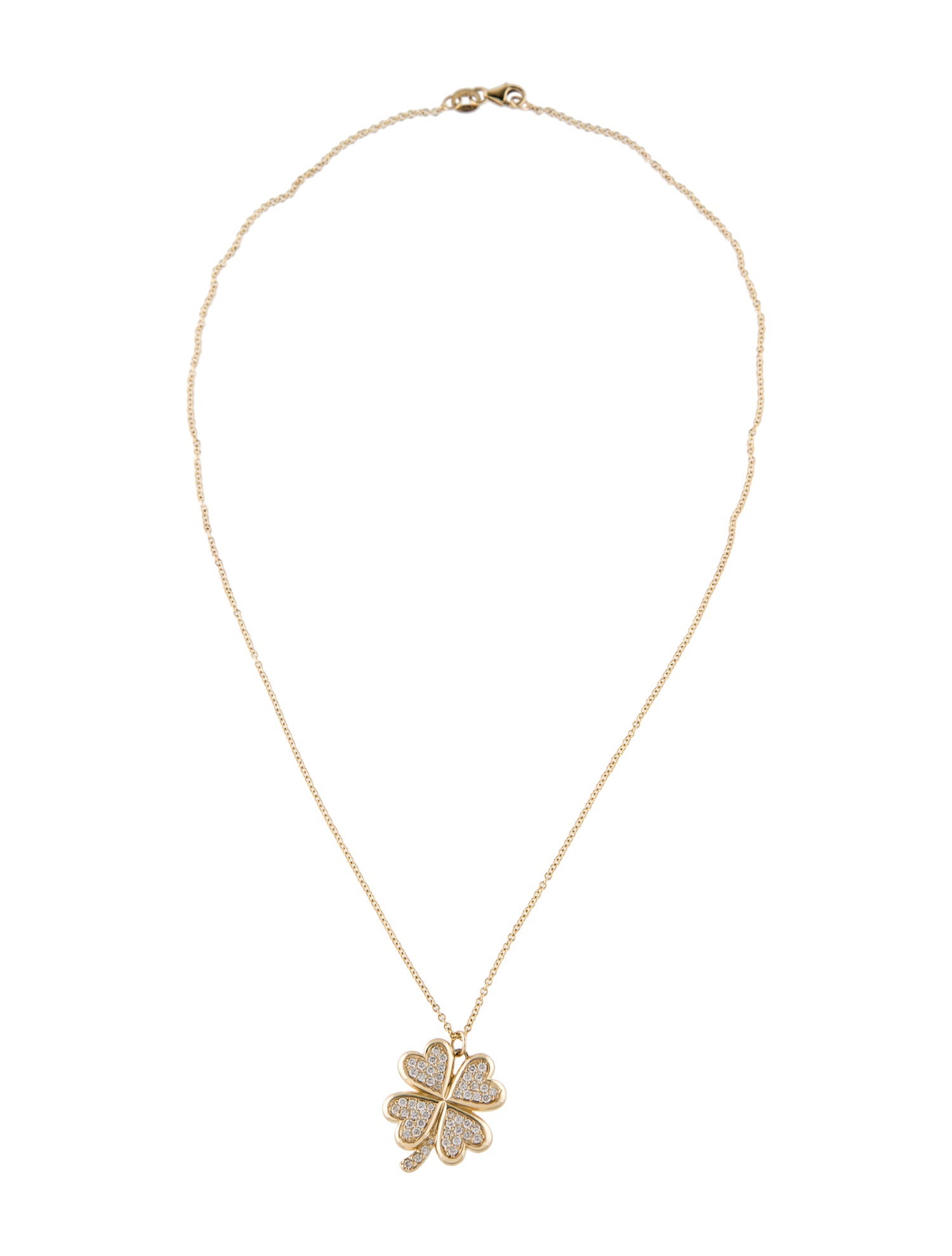 Pendant 14K Diamond Clover Pendant necklace