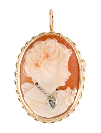 Pendant Shell Cameo Pendant-Brooch