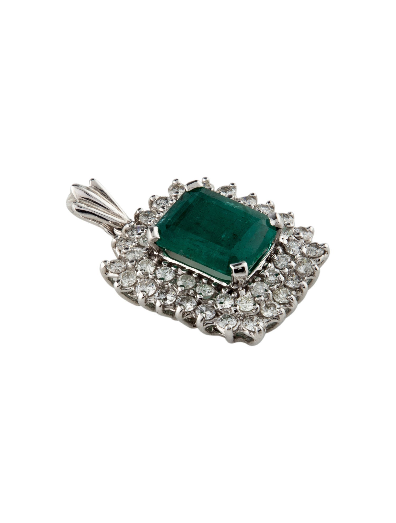 Pendant 14K 8.07ct Emerald & Diamond Pendant