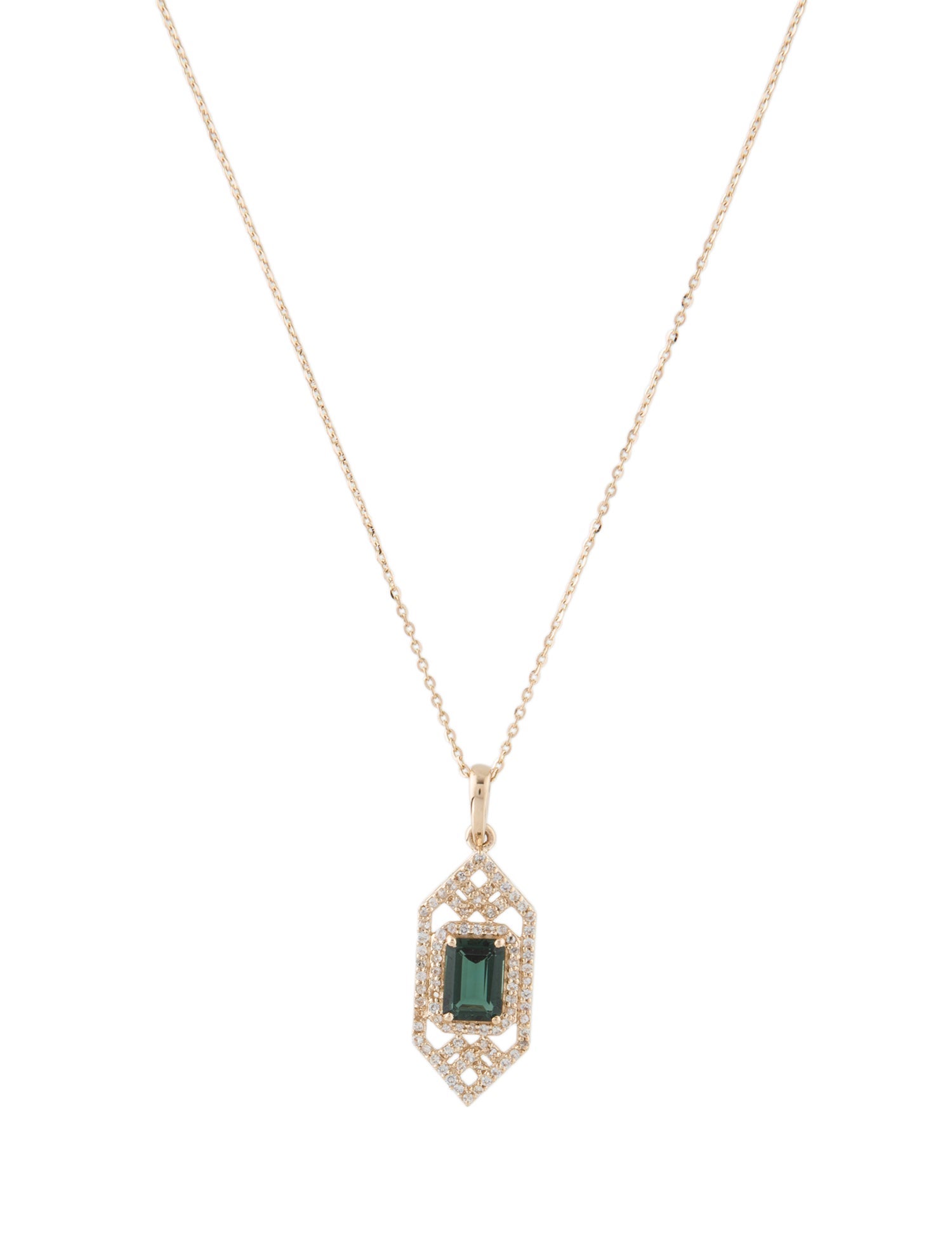 Pendant 14K Tourmaline & Sapphire Pendant Necklace