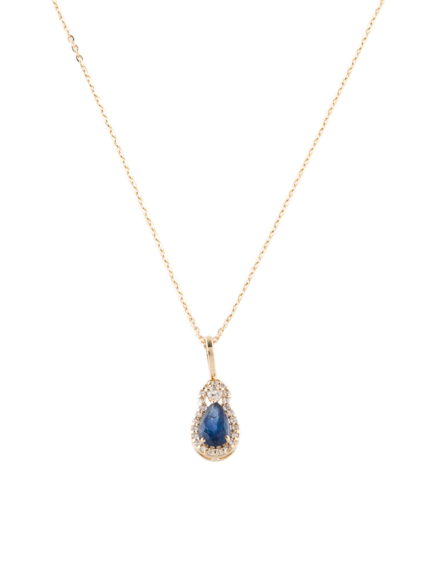 Pendant 14K Sapphire Pendant Necklace