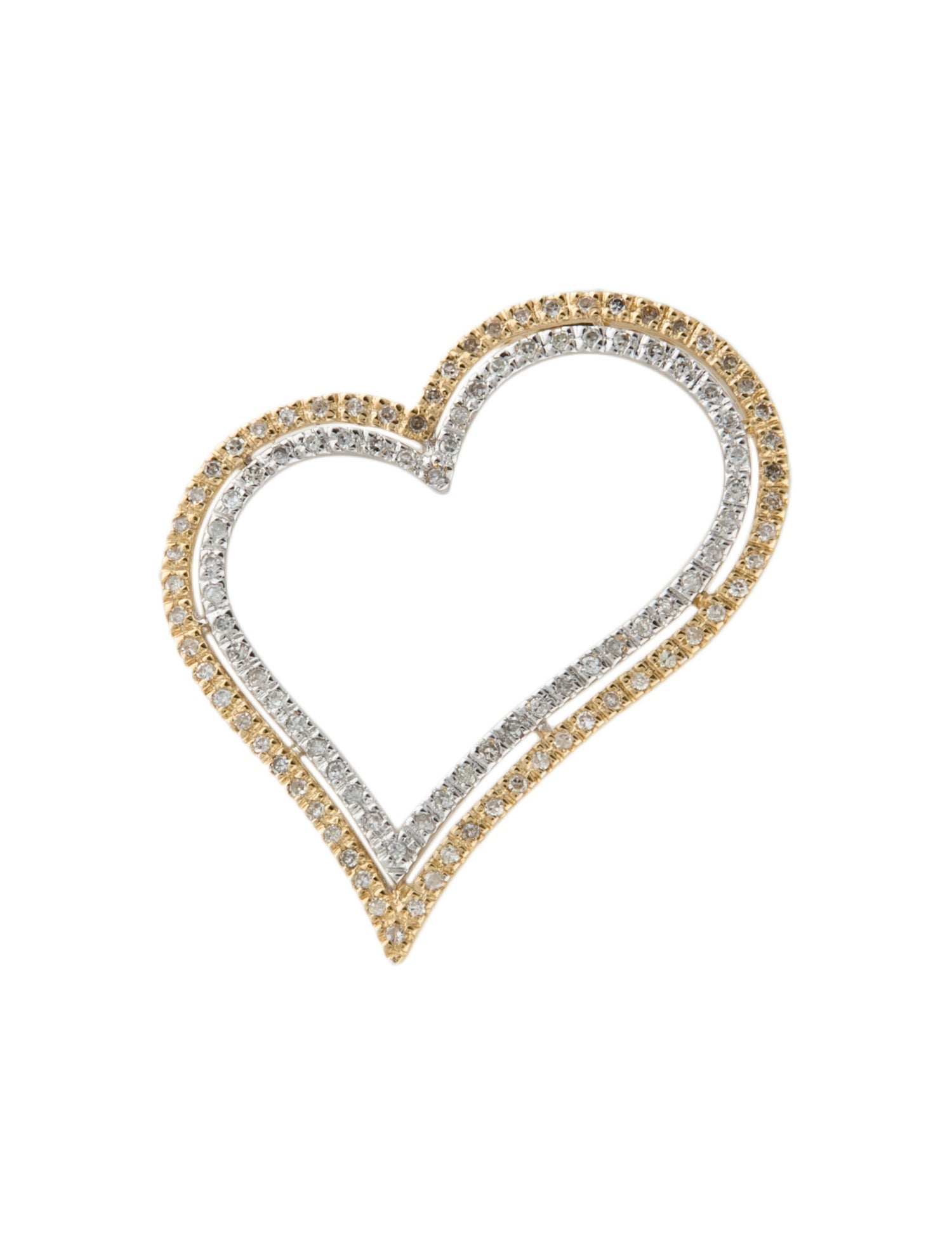 Pendant 14K Two-Tone Diamond Heart Pendant