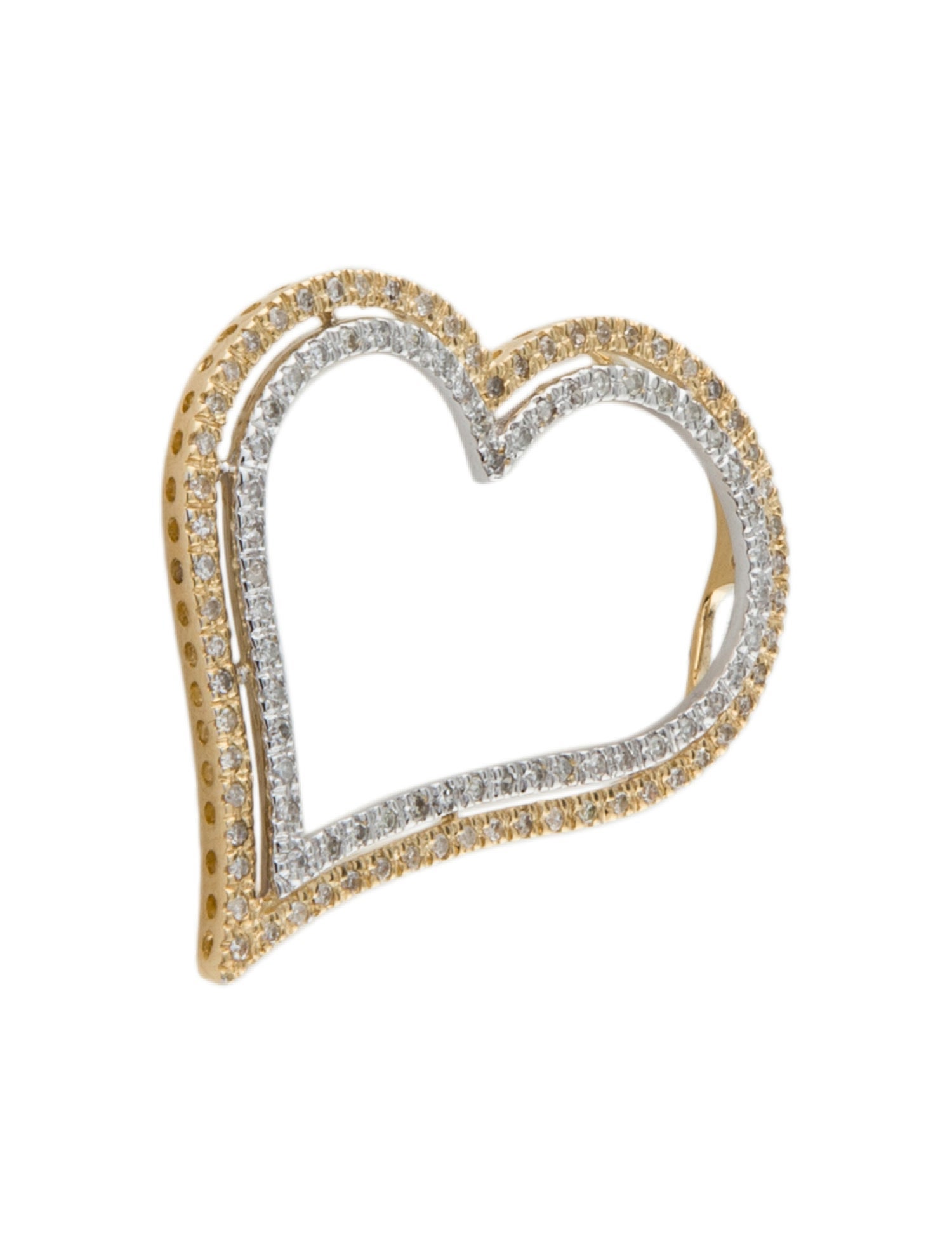 Pendant 14K Two-Tone Diamond Heart Pendant