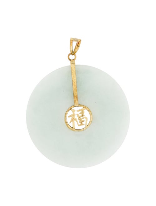 Pendant 14K Jadeite Pi Disc Large Pendant