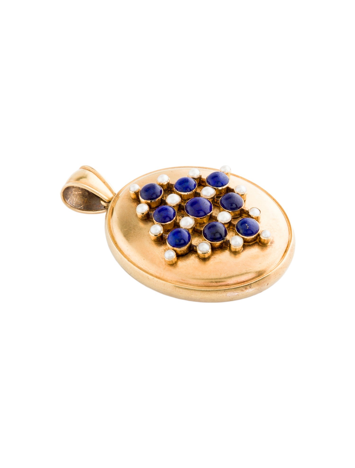 Pendant 22K Pearl & Lapis Lazuli