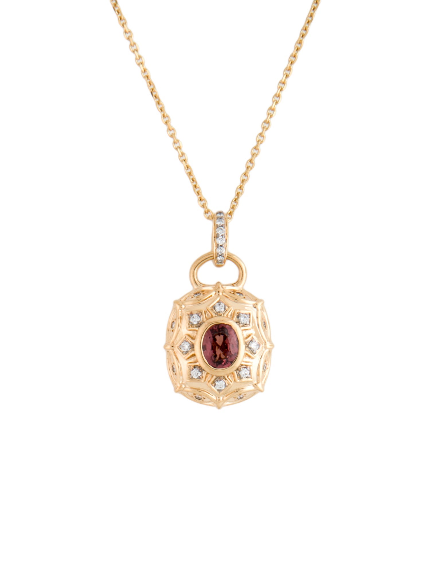 Pendant 18K Spinel & Diamond Pendant Necklace