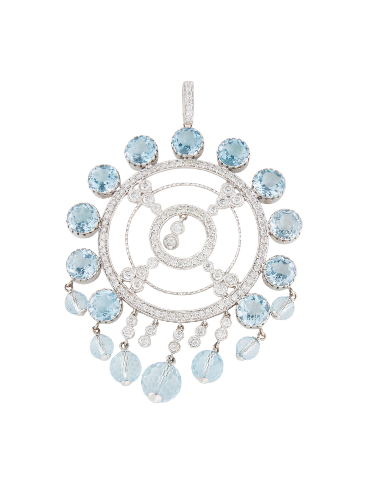 Pendant 18K Topaz & Diamond