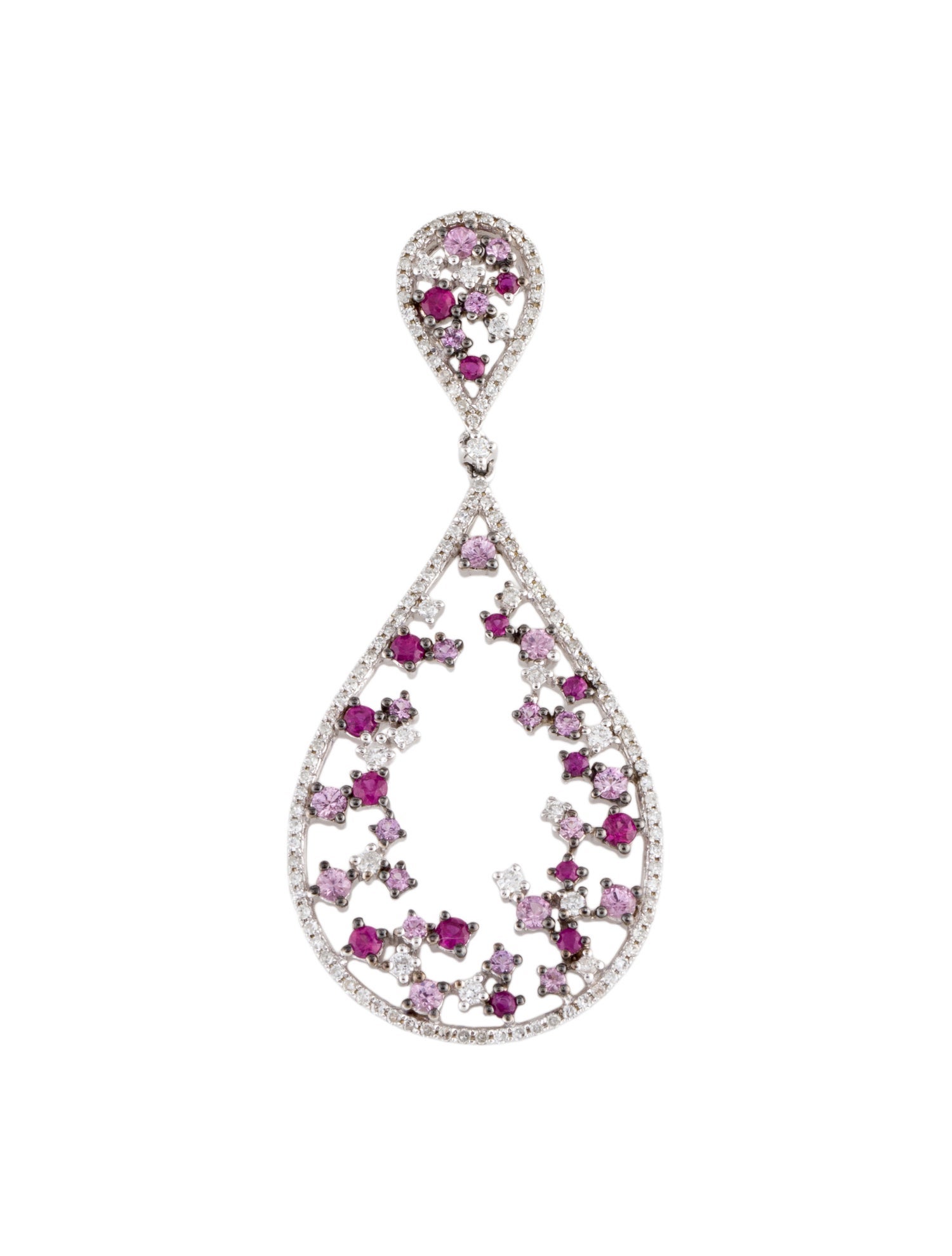 Pendant 14K Ruby, Sapphire & Diamond Pendant