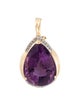 Pendant 55.00cts Amethyst Teardrop & Diamond Enhancer Pendant