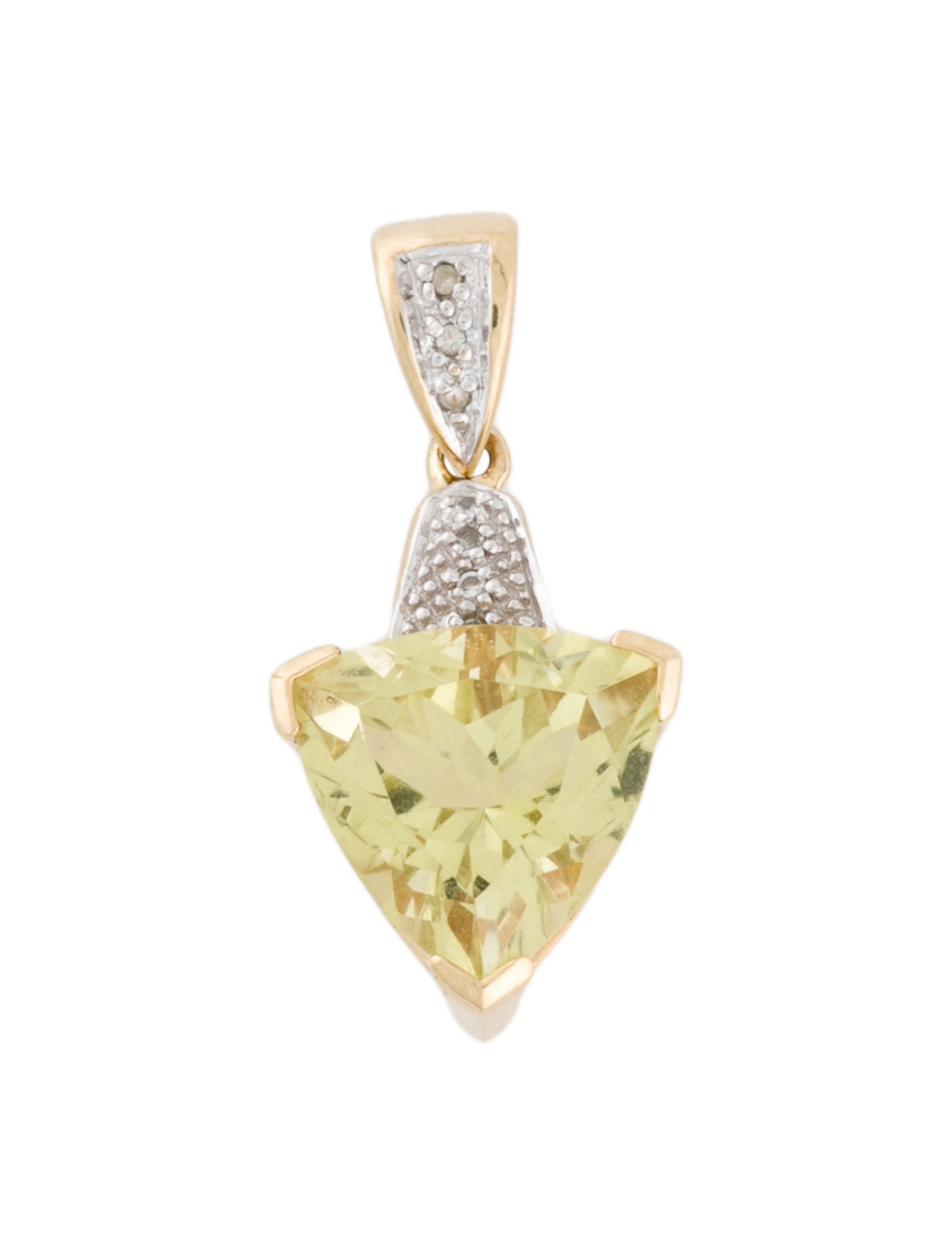 Pendant 14K Quartz & Topaz Charm Pendant