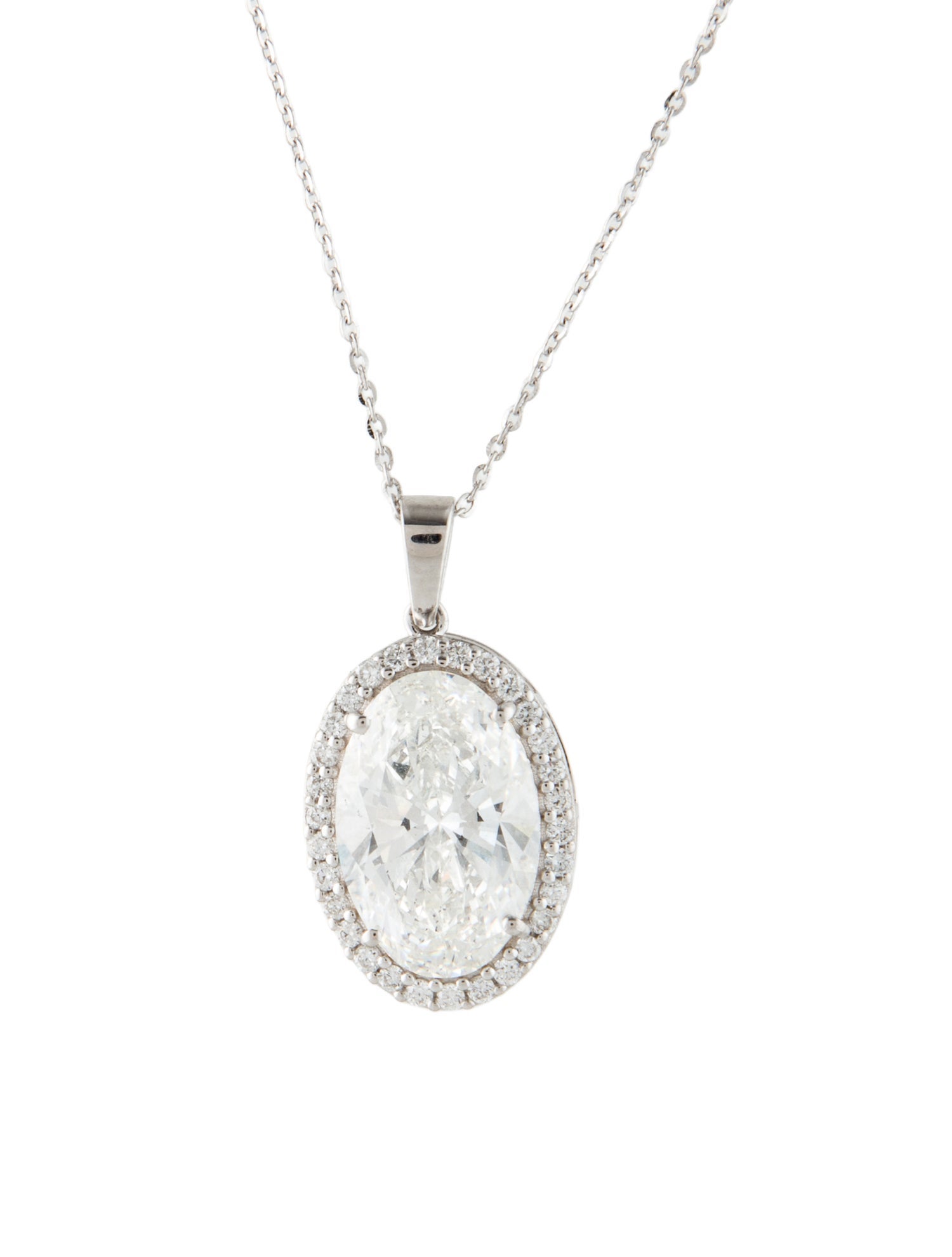 Pendant 14K 5.09ctw Lab-Grown Diamond Halo Set