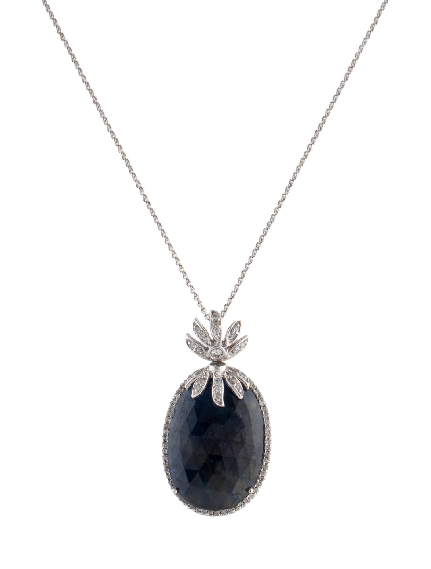 Pendant 14K Sapphire & Diamond Necklace