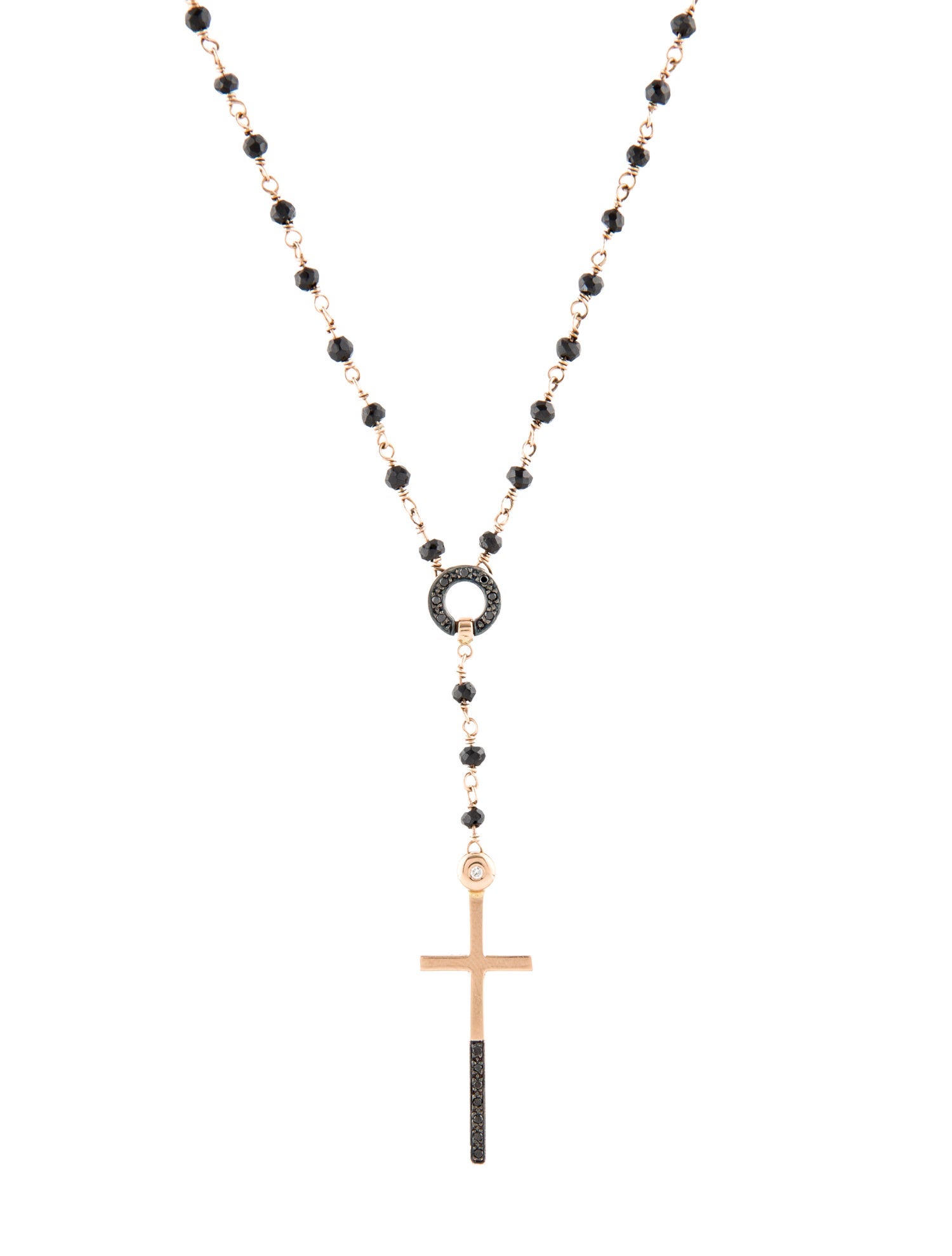 Pendant 18K Spinel & Diamond Cross Pendant Necklace