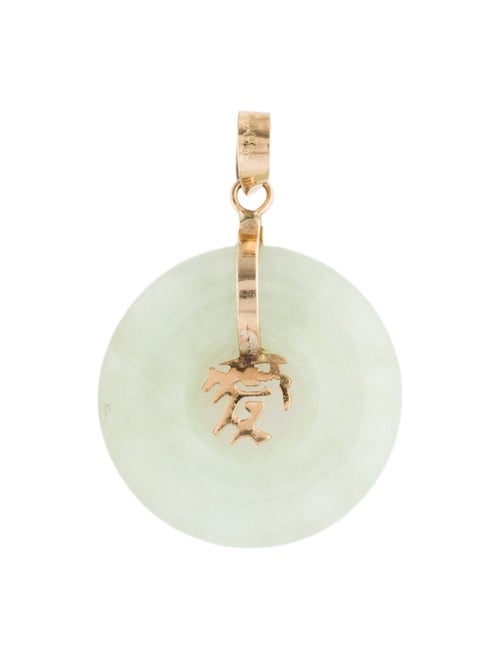 Pendant 14K Jadeite Circle Pendant