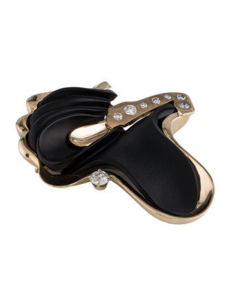 Pendant Steve Walters 14K Onyx & Diamond Africa Pendant Brooch