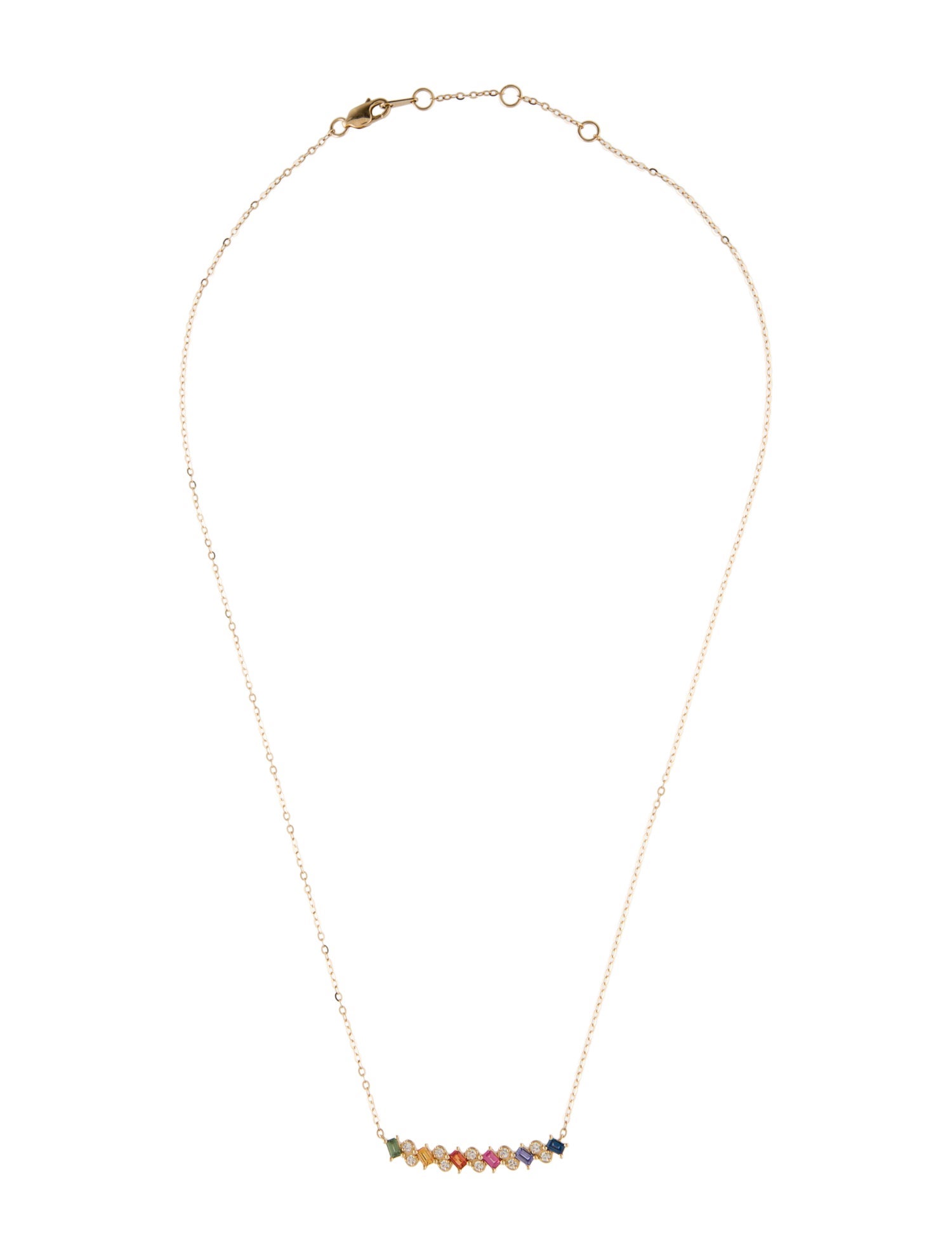 Pendant 18K Diamond & Sapphire Pendant Necklace