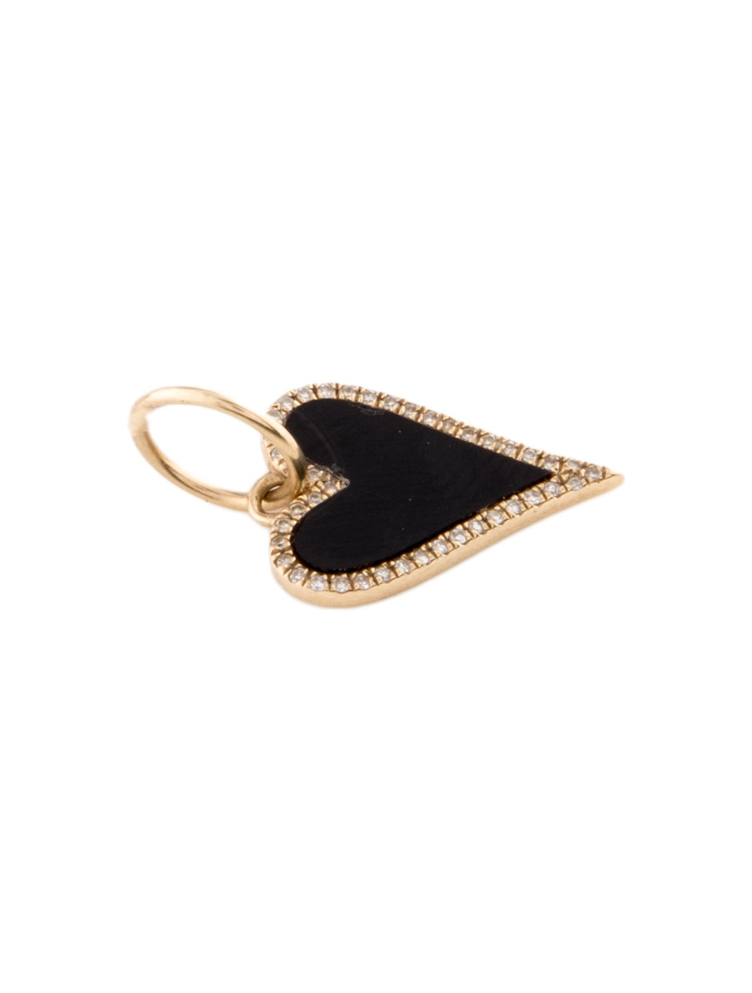 Pendant 14K Onyx & Diamond Heart Pendant